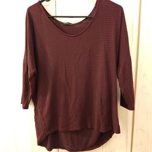Women's Burgundy Striped Top